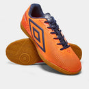 Chuteira Futsal Umbro Techno Unissex - Laranja+Marinho