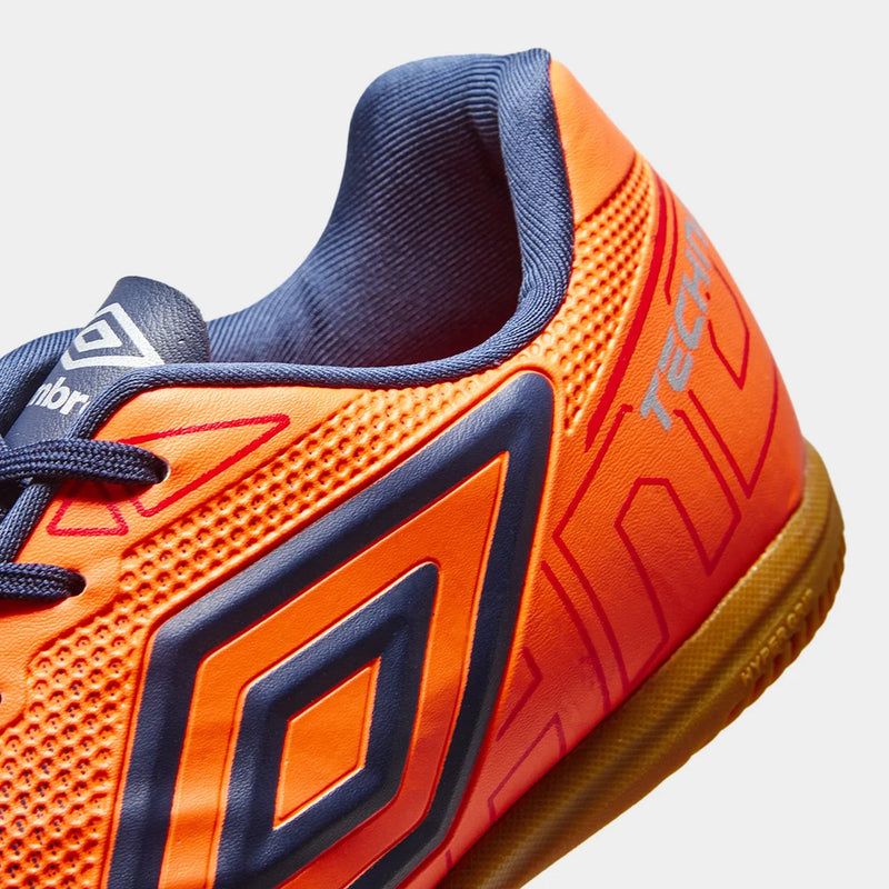 Chuteira Futsal Umbro Techno Unissex - Laranja+Marinho